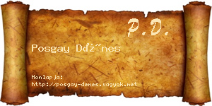 Posgay Dénes névjegykártya