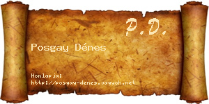 Posgay Dénes névjegykártya